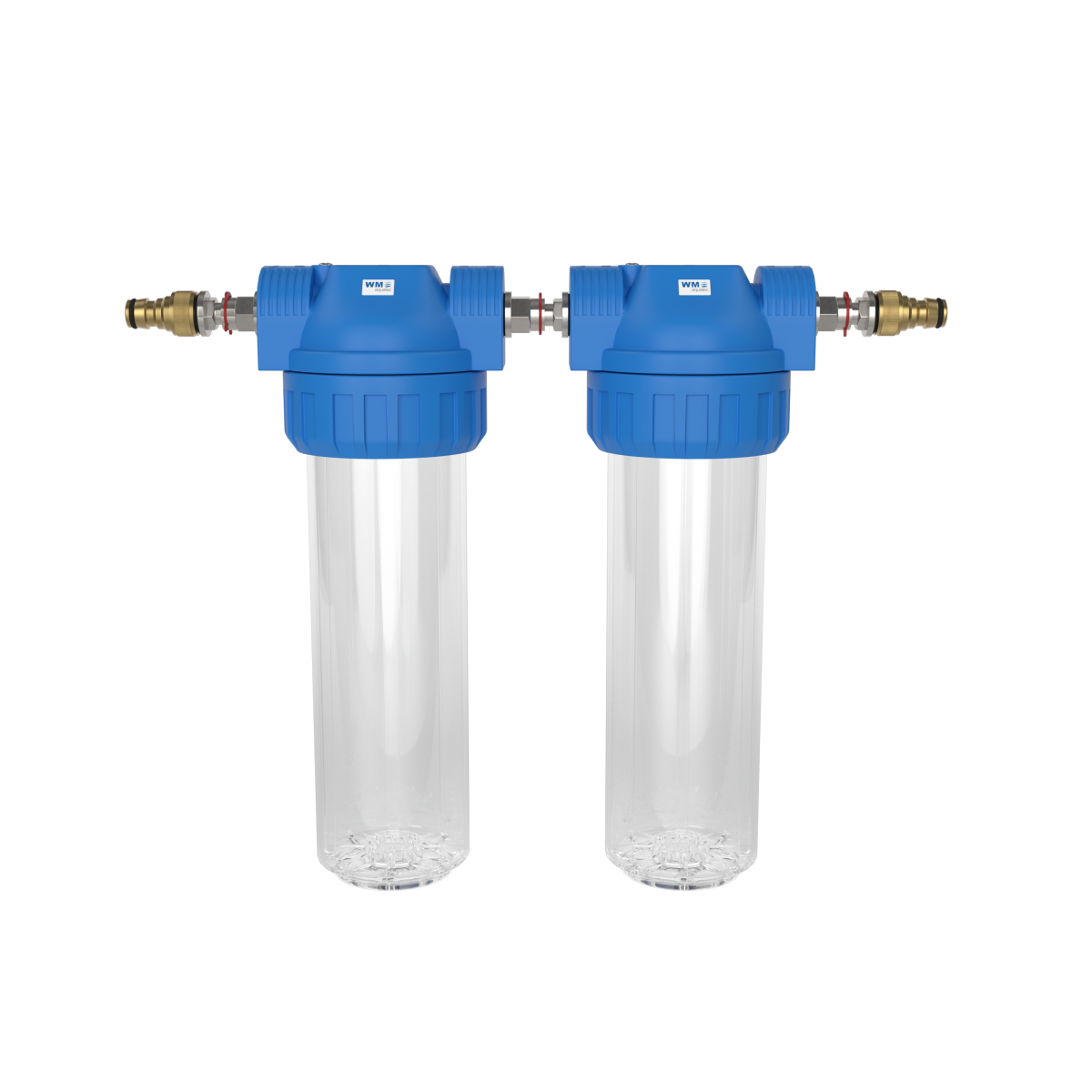 Doppel-Wasserfilter-Gehäuse (Größe M); Anschluss: Hahnstück (Gardena® kompatibel) – Marine Infinite Shop