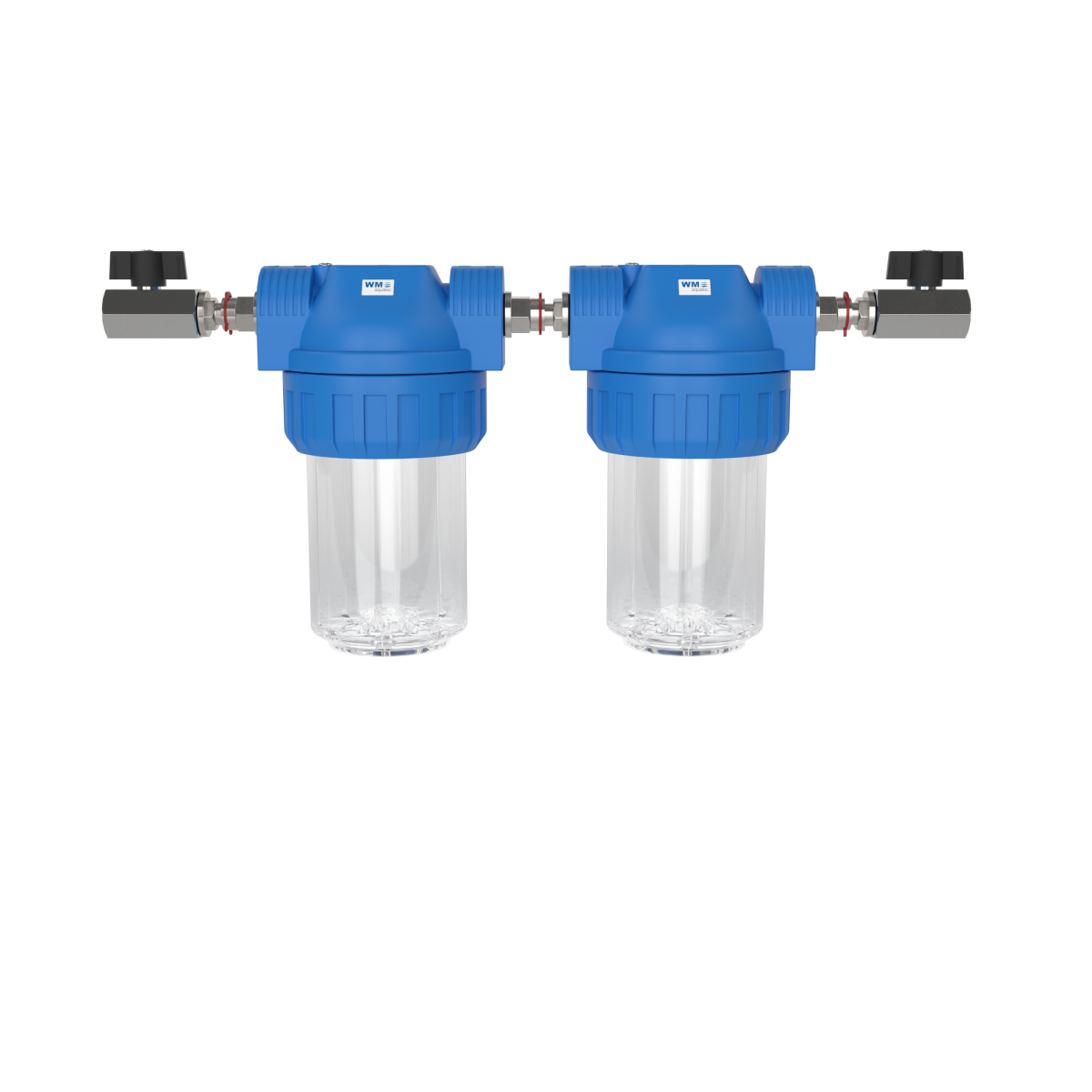 Doppel-Wasserfilter-Gehäuse (Größe S); Anschluss: Absperrhahn mit 1/2" IG – Marine Infinite Shop