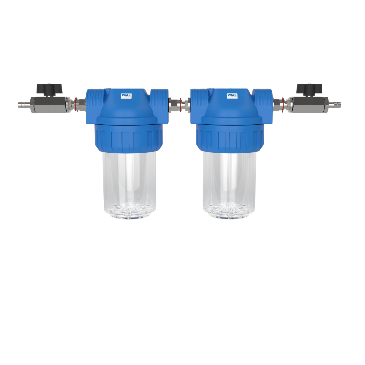 Doppel-Wasserfilter-Gehäuse (Größe S); Anschluss: Schlauchtülle 10mm + Absperrhahn – Marine Infinite Shop
