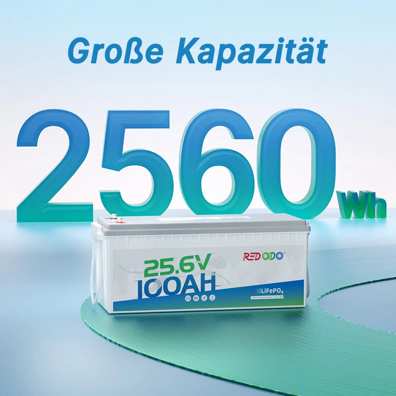 Redodo LiFePO4 24V 100Ah Batterie Akku BMS