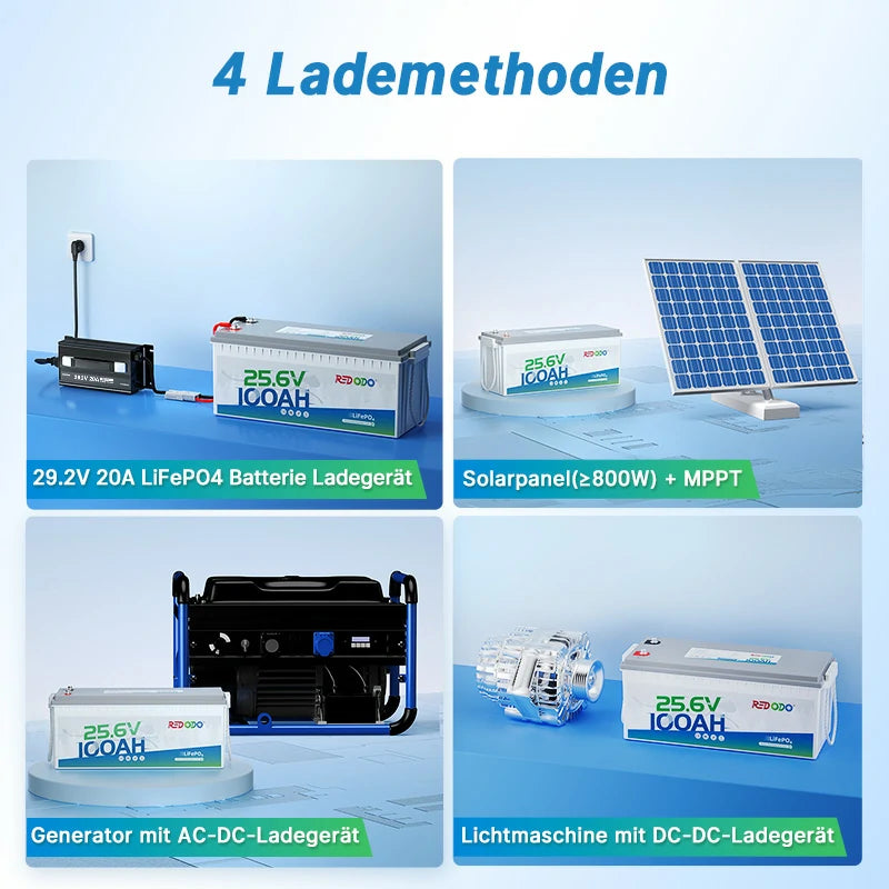 Redodo LiFePO4 24V 100Ah Batterie Akku BMS