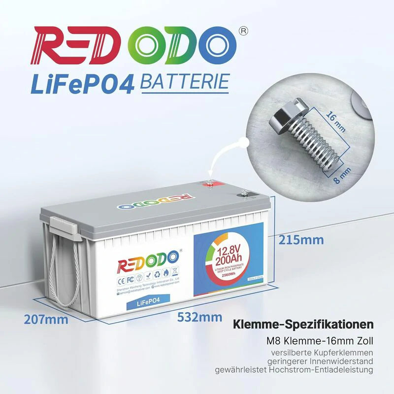 Redodo LiFePO4 12V 200Ah battery BMS