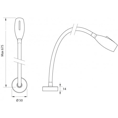 QUICK LED-Leseleuchte mit Schwanenhals Maya 60 12/24V 675mm, warmweiß – Marine Infinite Shop