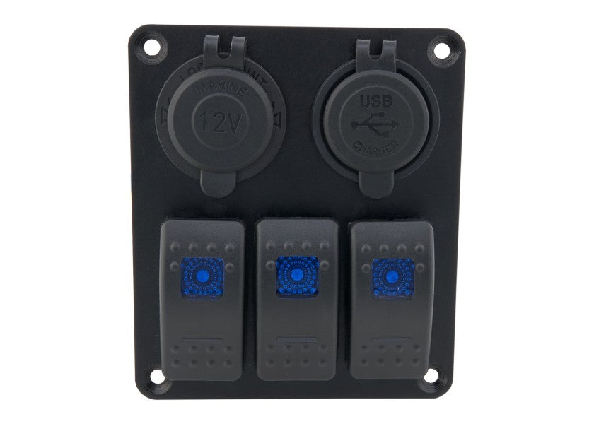 Bedienpanel mit Dual USB und Zigarettenanzündersteckdose – Marine Infinite Shop