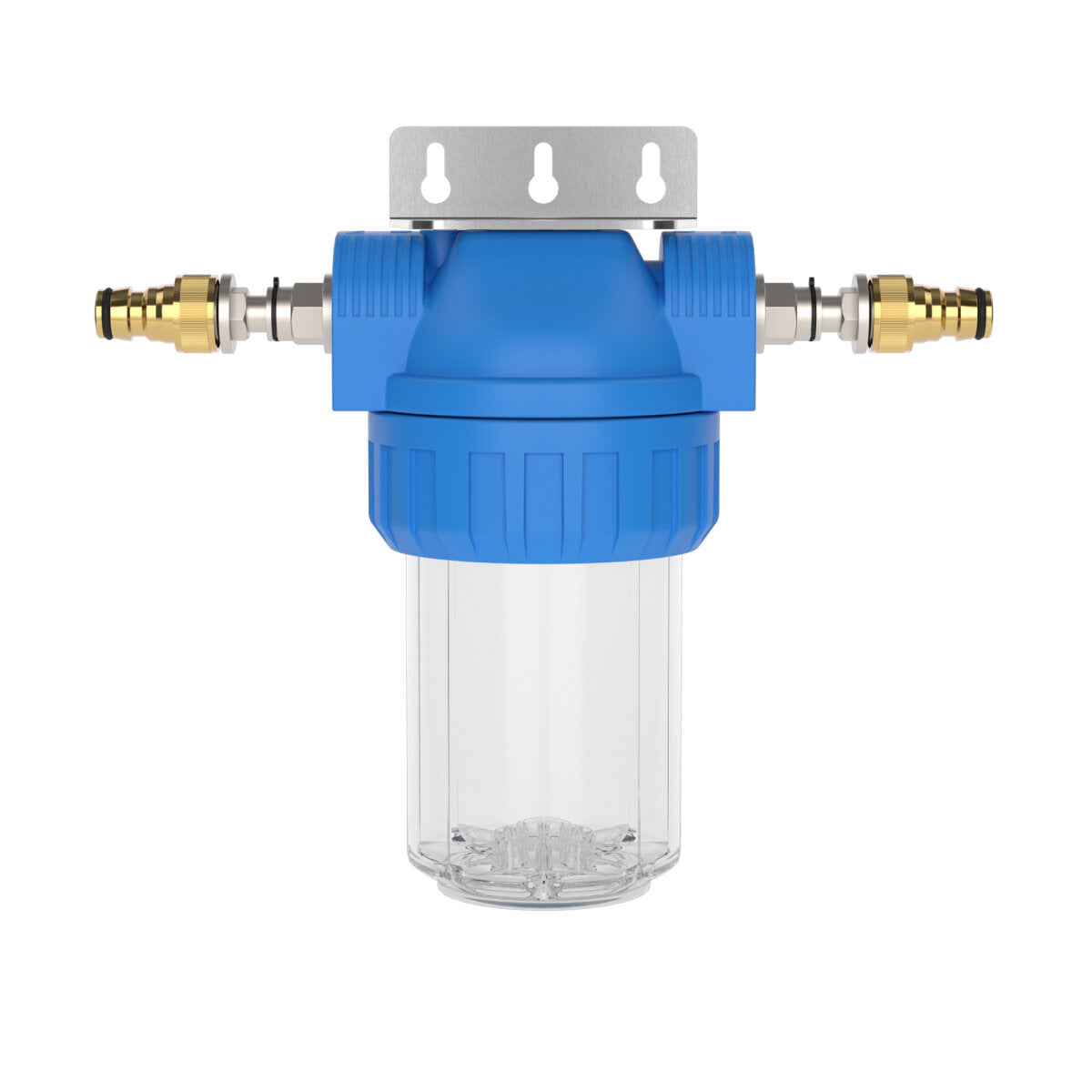 Wasserfilter-Gehäuse (Größe S) mit Anschluss Hahnstück (Gardena kompatibel) und Wand-Befestigungswin – Marine Infinite Shop