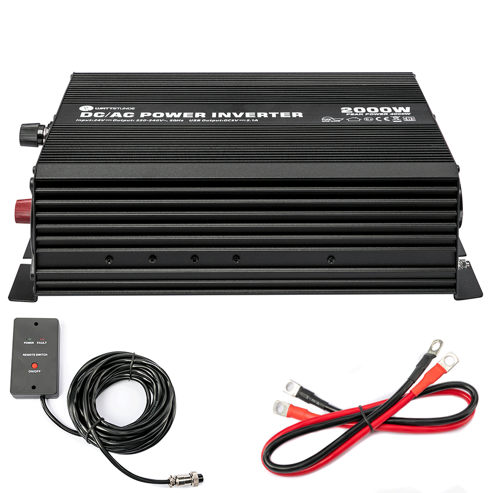 WATTSTUNDE® 2000 W / 4000 W 24 V Sinus Spannungswandler WS24/2000SI