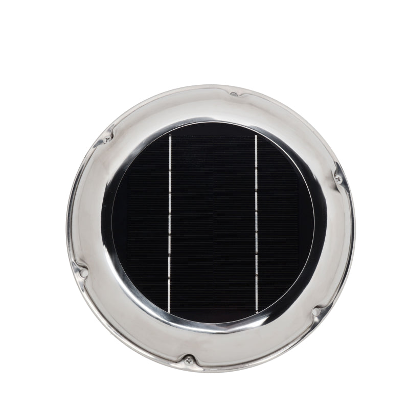 WATTSTUNDE® AERO Solarlüfter mit Akku rund, chrom – Marine Infinite Shop (1/5)