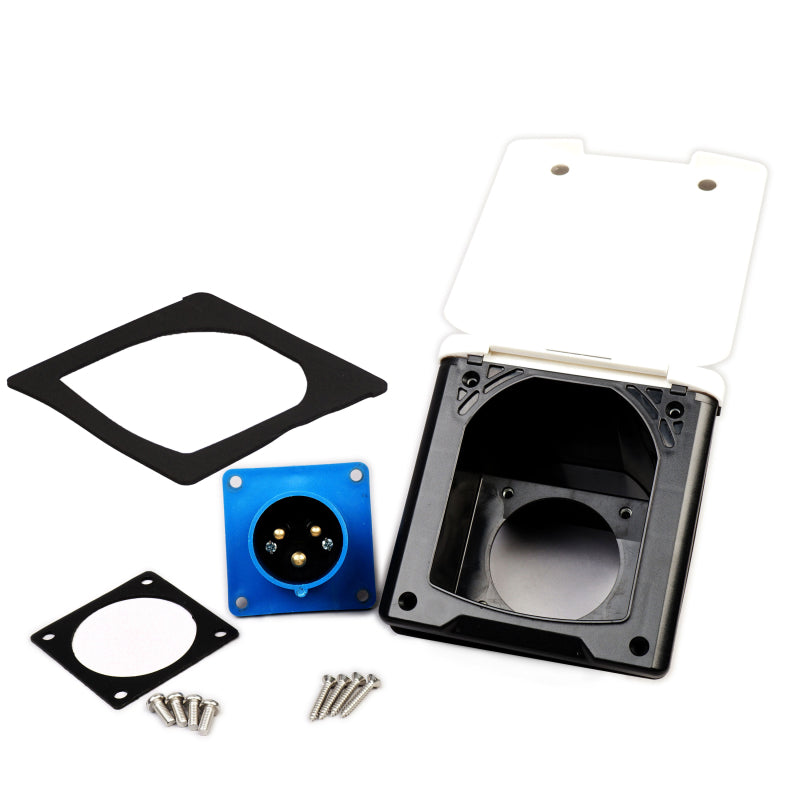 WATTSTUNDE® CEE-Einbausteckdose Weiß mit Magnetklappe, 16 A – Marine Infinite Shop (4/4)