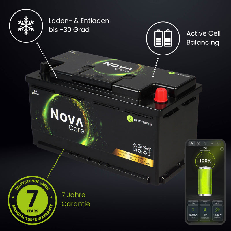 WATTSTUNDE® NOVA Core 100 Ah Batterie LiFePO4 – Marine Infinite Shop (4/7)