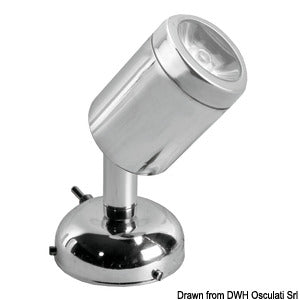 Schwenkbare Leuchte VA-Stahl, poliert 1 x 3 W HD – Marine Infinite Shop