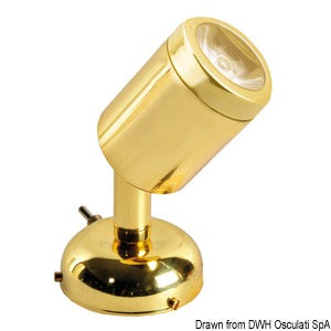 Schwenkbare Leuchte Messing, poliert 1 x 3 W HD – Marine Infinite Shop