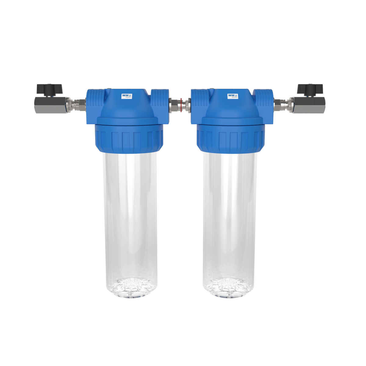 Doppel-Wasserfilter-Gehäuse (Größe M); Anschluss: Absperrhahn mit 1/2" IG – Marine Infinite Shop