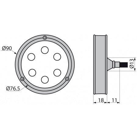 LED-Unterwasserlicht Merlin GFK/A4 12/24V 14W blau – Marine Infinite Shop