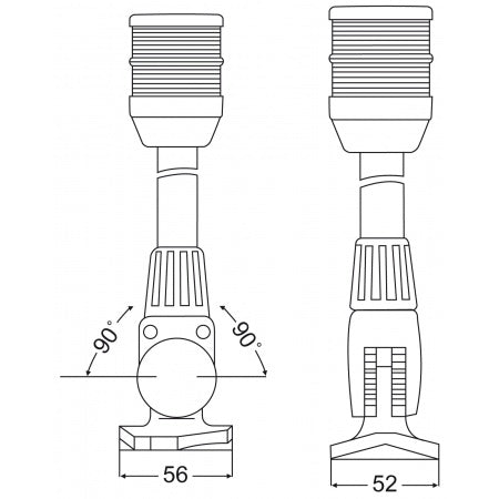 HELLA NaviLED 360 Compact Ankerlaterne, schwarz, mit Mast 865mm – Marine Infinite Shop