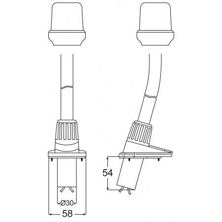 HELLA NaviLED 360 Compact Ankerlaterne, schwarz, mit Einsteckmast 1080mm – Marine Infinite Shop