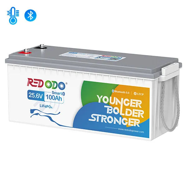 Redodo LiFePO4 24V 100Ah Batterie Akku BMS Bluetooth