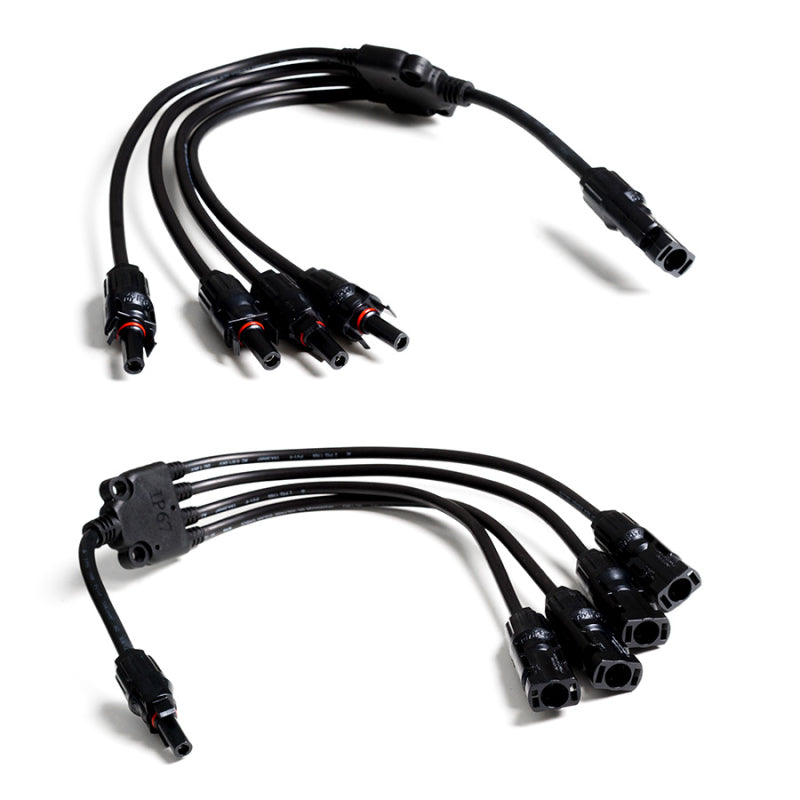 WATTSTUNDE® MC4 T-Stecker Set zur Parallelverschaltung von 4 Solarmodulen - lang – Marine Infinite Shop (1/2)