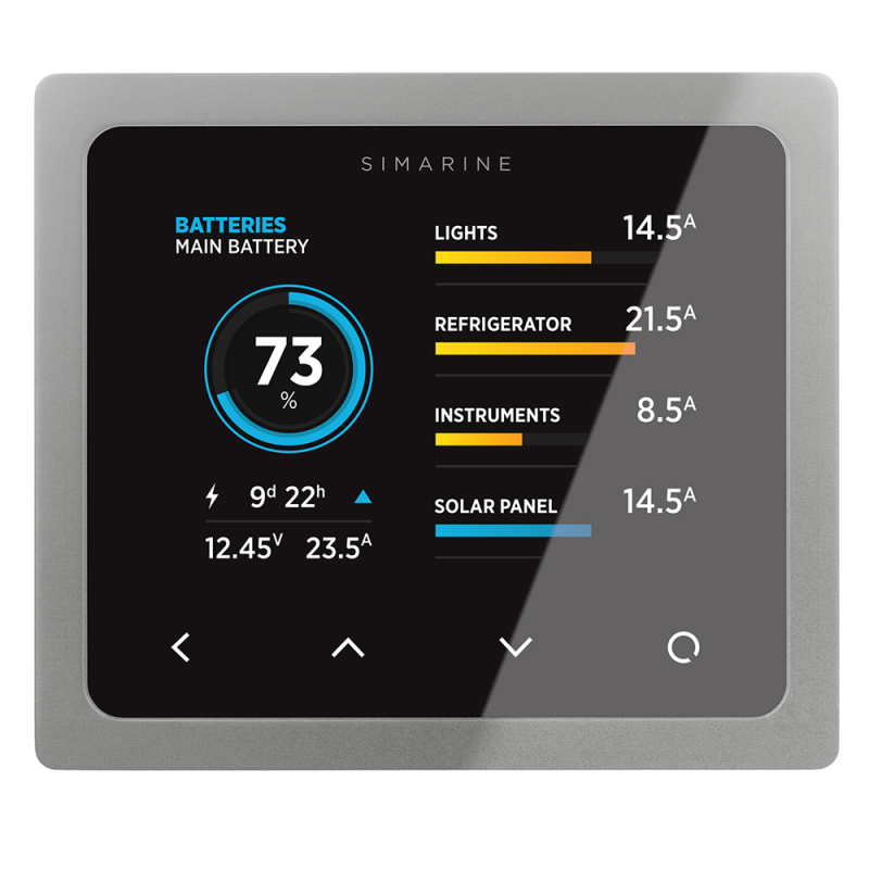 Simarine PICO Batteriemonitor - mit Rahmen silber