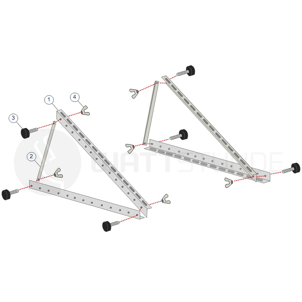 WATTSTUNDE® solar module bracket HST5 up to 60 cm module width