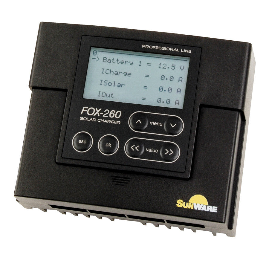 SunWare FOX-260 LCD Solar Laderegler – Marine Infinite Shop