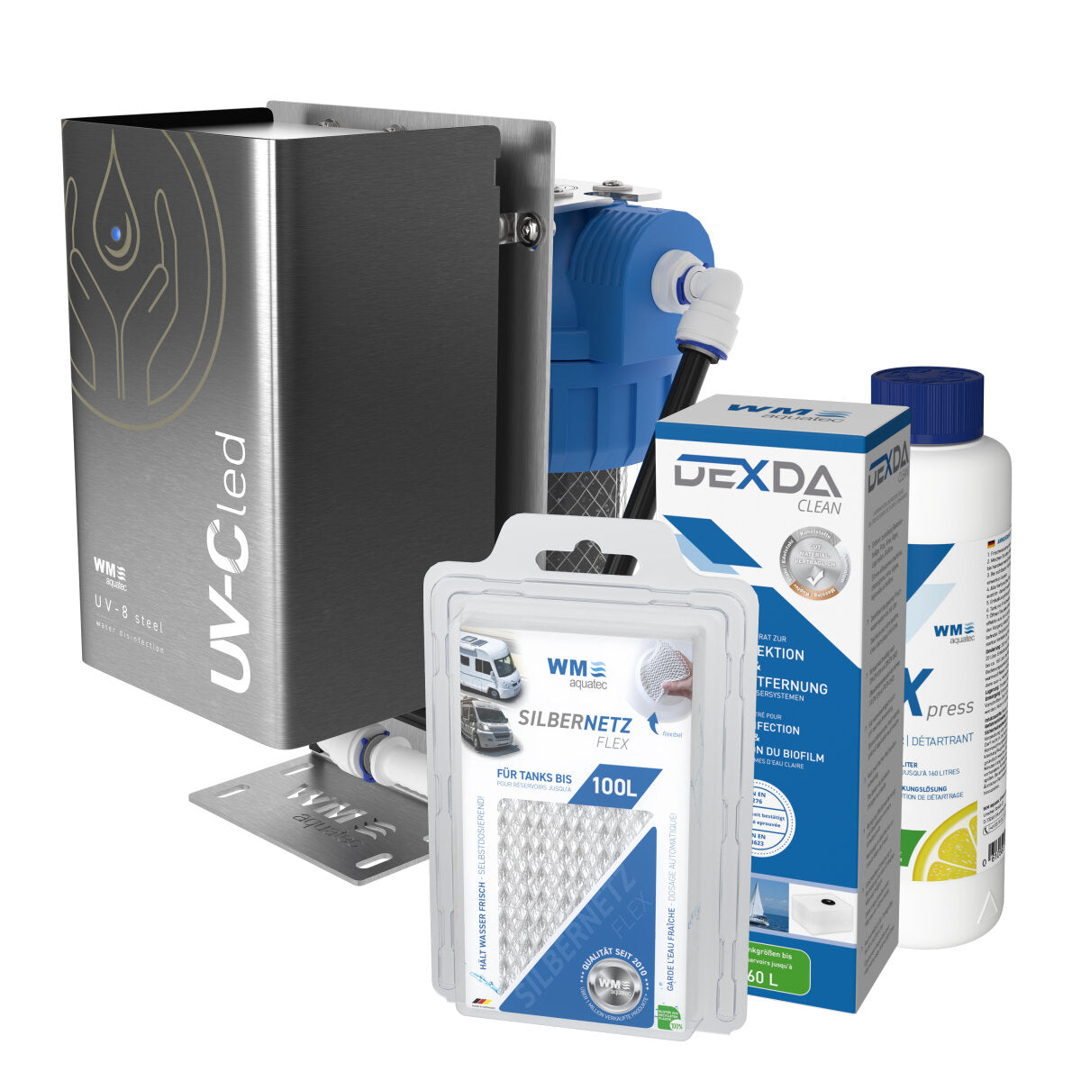 UV-8 steel Komplett-Lösung Wasserhygiene für Tanks bis 100 Liter (*) – Marine Infinite Shop