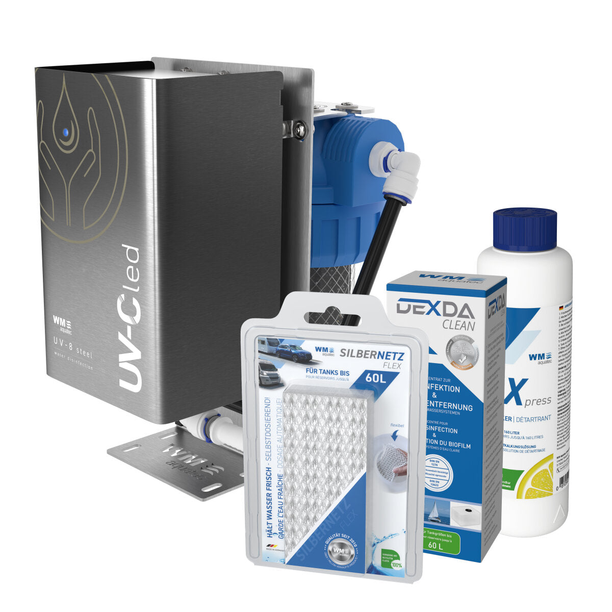 UV-8 steel Komplett-Lösung Wasserhygiene für Tanks bis 60 Liter – Marine Infinite Shop