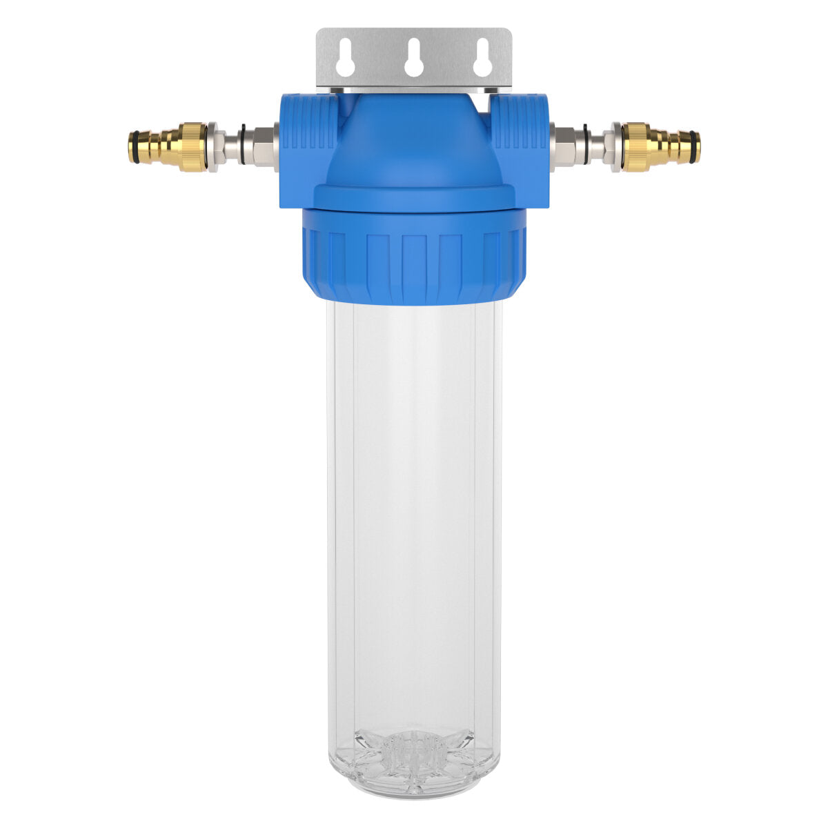 Wasserfilter-Gehäuse (Größe M) mit Anschluss Hahnstück (Gardena kompatibel) und Wand-Befestigungswin – Marine Infinite Shop