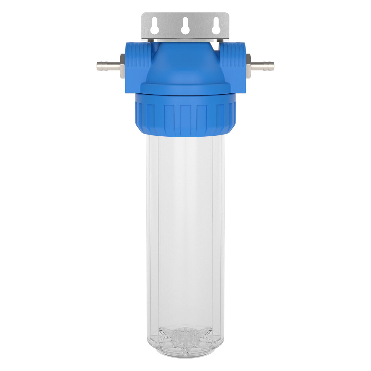 Wasserfilter-Gehäuse (Größe M) mit Anschluss Schlauchtülle (12 mm) und Wand-Befestigungswinkel – Marine Infinite Shop