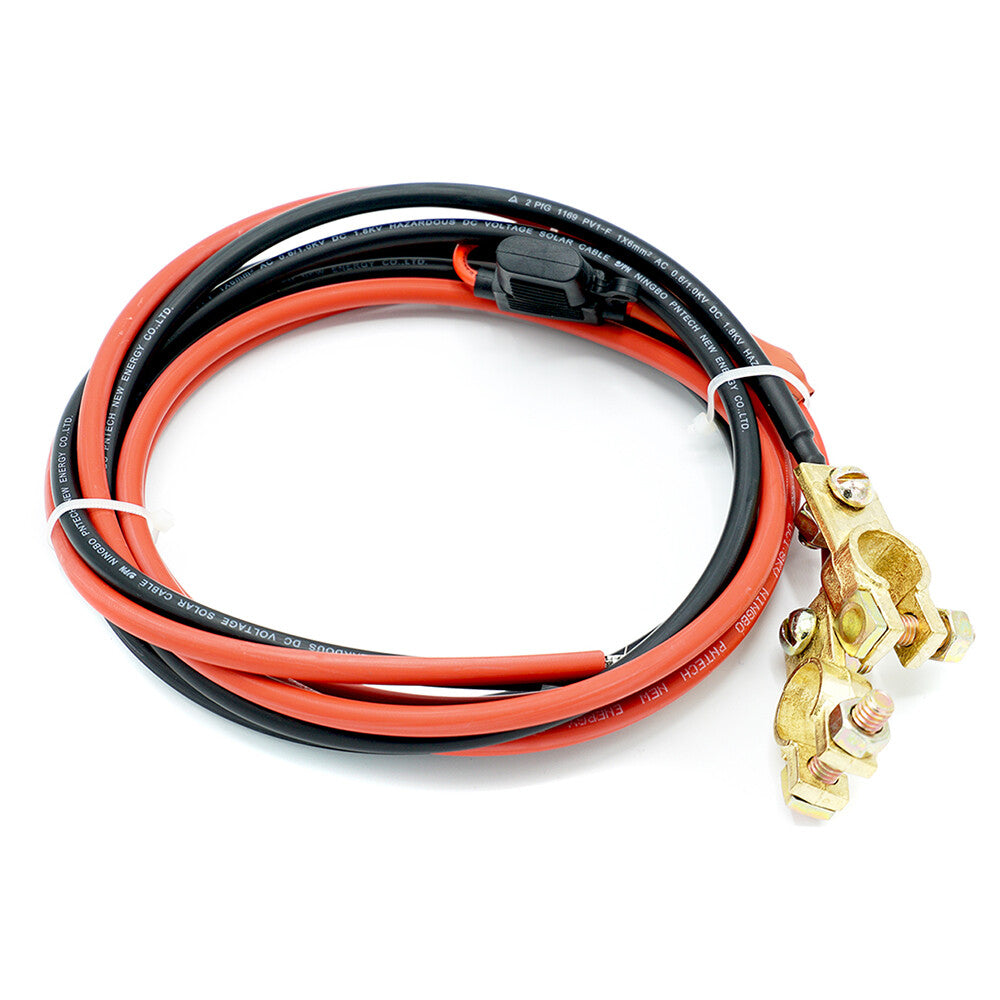 WATTSTUNDE® 6 mm² Battery Connection Cable BAKA30 with 30 A Fuse and Battery Terminals in Set