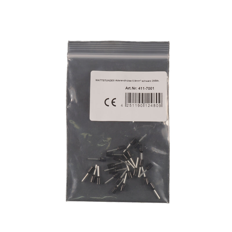 WATTSTUNDE® Aderendhülse 0,5 mm² schwarz 25 Stk. – Marine Infinite Shop (1/2)