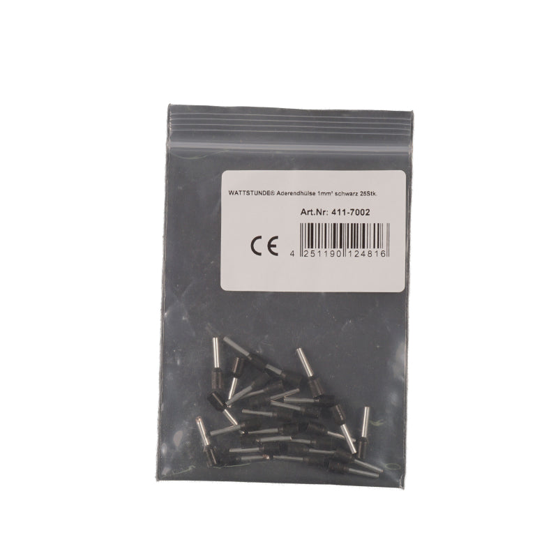 WATTSTUNDE® Aderendhülse 1 mm² schwarz 25 Stk. – Marine Infinite Shop (1/2)