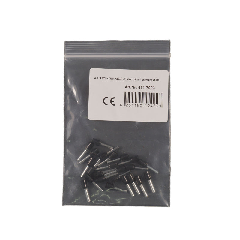 WATTSTUNDE® Aderendhülse 1,5 mm² schwarz 25 Stk. – Marine Infinite Shop (1/2)