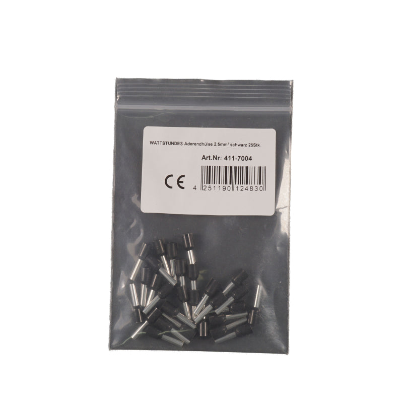 WATTSTUNDE® Aderendhülse 2,5 mm² schwarz 25 Stk. – Marine Infinite Shop (1/2)