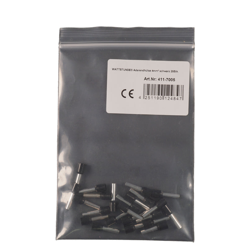 WATTSTUNDE® Aderendhülse 4 mm² schwarz 25 Stk. – Marine Infinite Shop (1/2)