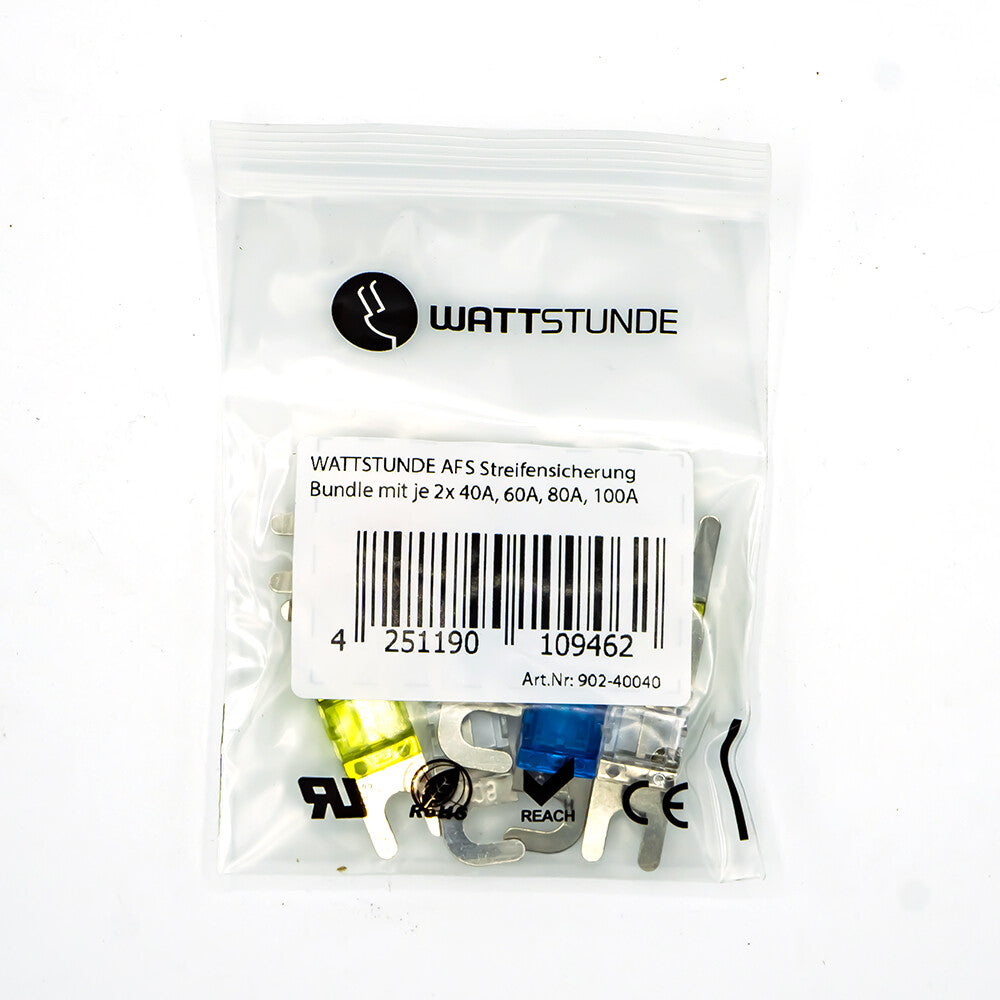 WATTSTUNDE® AFS High-Load Fuses Bundle with 2 x 40 A, 60 A, 80 A, 100 A each