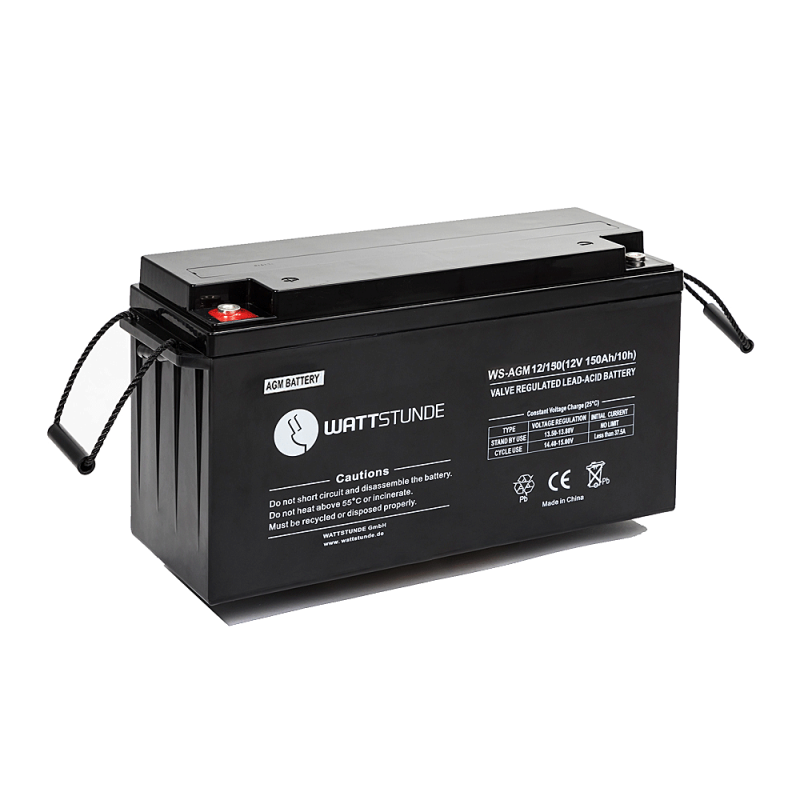 WATTSTUNDE® Akku AGM12-150 12V VRLA AGM Batterie 150Ah C10