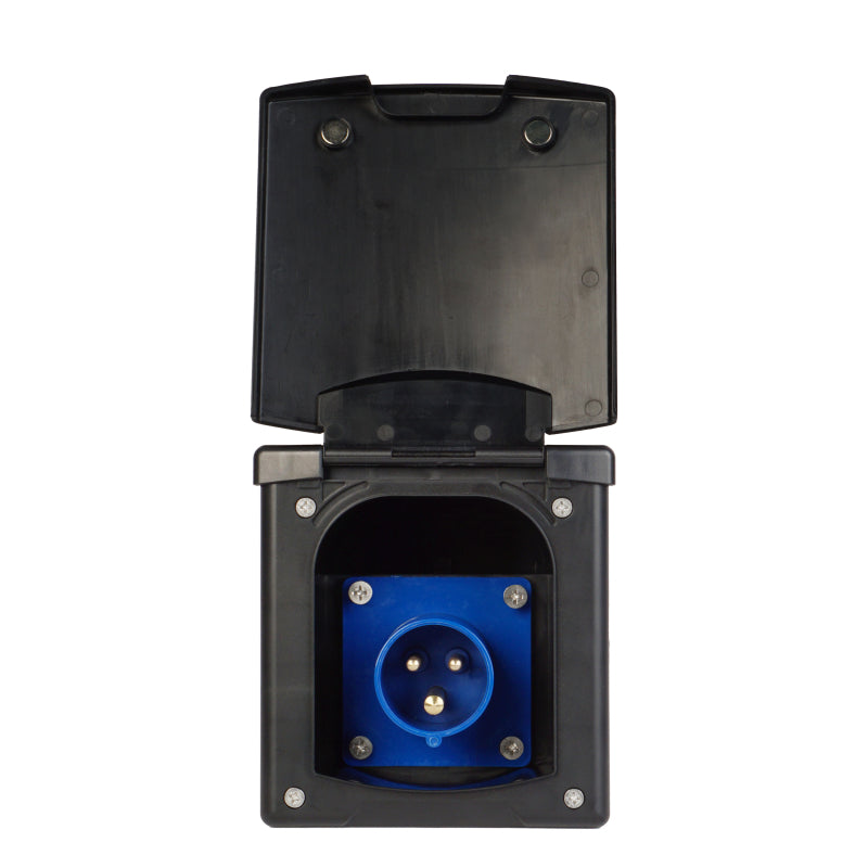 WATTSTUNDE® CEE-Einbausteckdose schwarz mit Magnetklappe, 16A – Marine Infinite Shop (1/4)