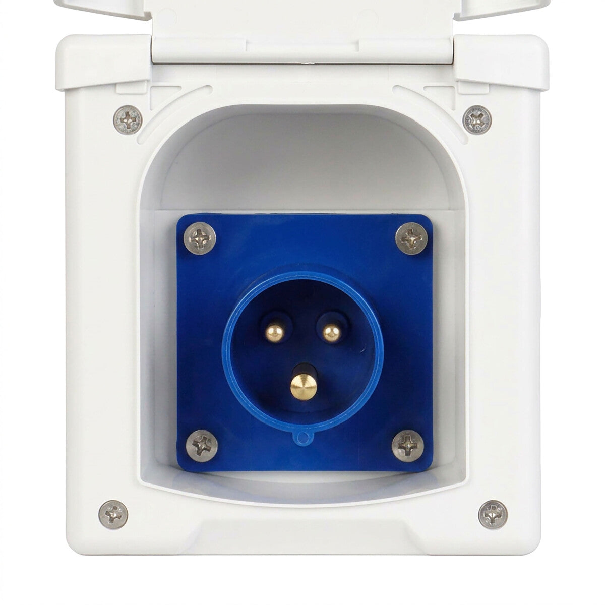 WATTSTUNDE® CEE-Einbausteckdose Weiß mit Magnetklappe, 16A