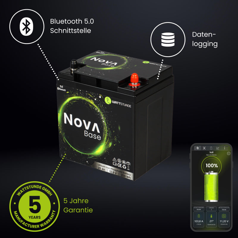 WATTSTUNDE® NOVA Base 20 Ah Batterie LiFePO4 – Marine Infinite Shop (4/6)