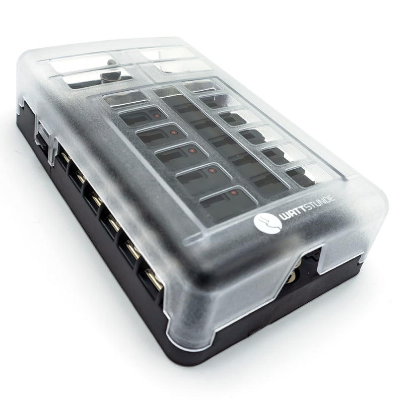 WATTSTUNDE® Plus Distributor 12 mit je 4 x 5 A, 10 A, 15 A, 20 A Flachsicherungen – Marine Infinite Shop (5/7)