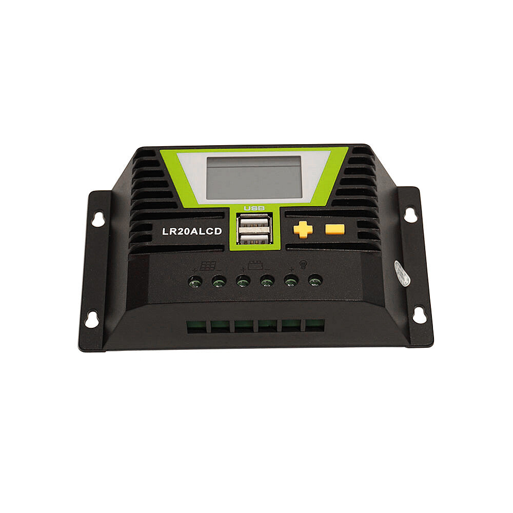 WATTSTUNDE® PWM Solar Laderegler 20 A mit LCD-Anzeige und USB-Ports für 12 V / 24 V Systeme – Marine Infinite Shop