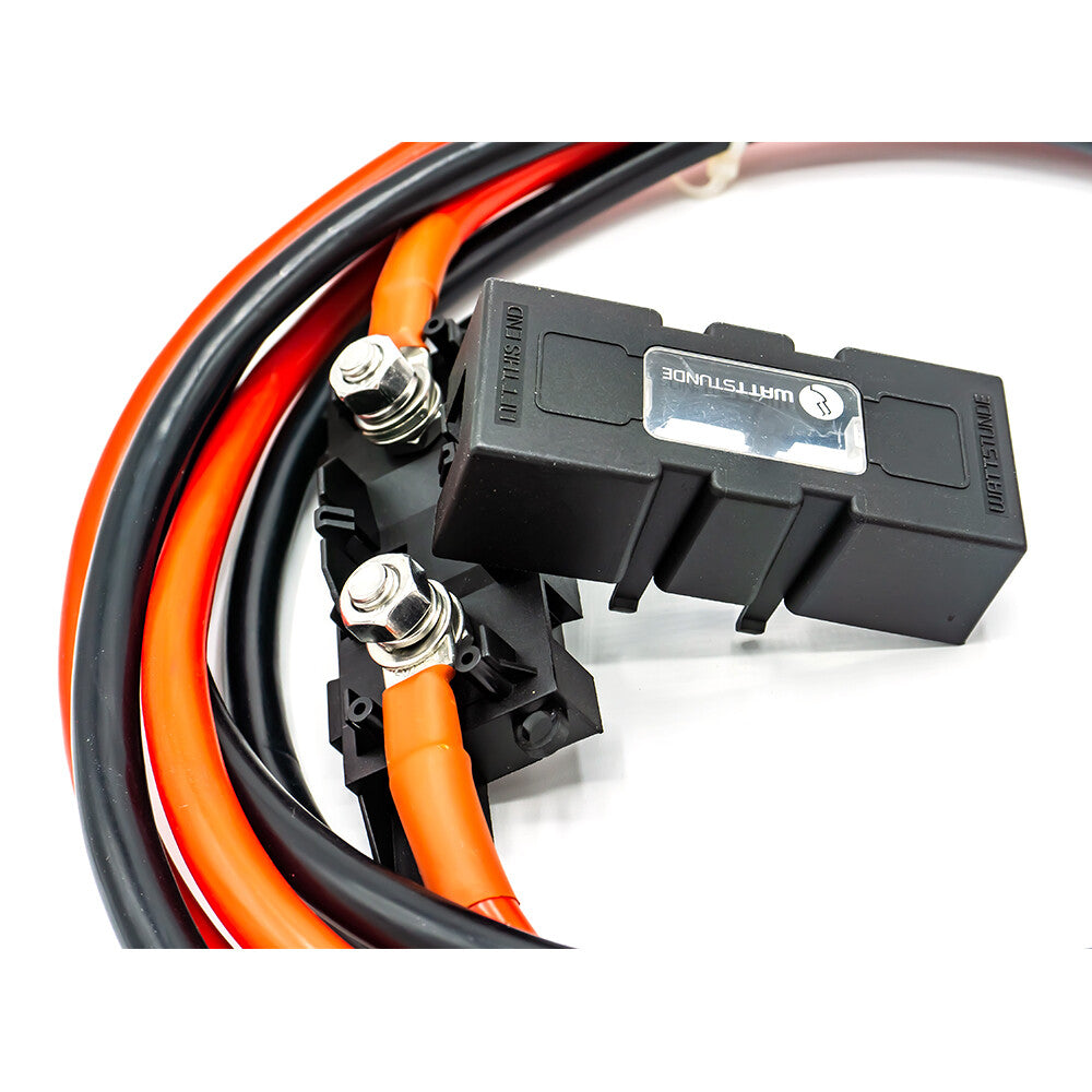 WATTSTUNDE® Sicherungskabel (mit Sicherungshalter) 2x25 mm² M8/Aderendhülse 1 m rot/schwarz