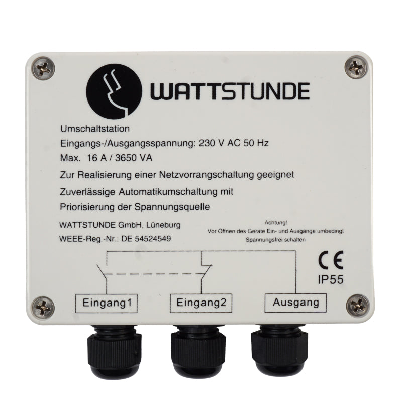 WATTSTUNDE® WS16ANVS mains priority circuit 16A switching station